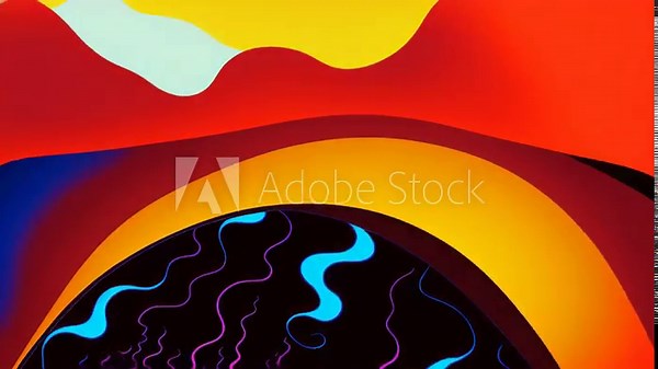 Generative ai animation of cartoon illustration of a devil portrait with fire and flames. Seamless digital image painted manipulation videoloop comic style.