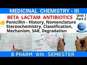 Beta lactam antibiotics || Penicillin - history, nomenclature, SAR, Mechanisms, stereochemistry ||