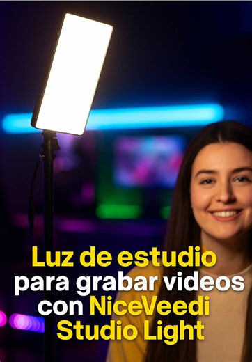 Luz de estudio para grabar videos Cómo usar luces para streaming y grabación Kit de luces LED para grabar contenido #NiceVeediStudioLight #LuzDeEstudio #LucesParaGrabarVideos #KitDeIluminación #LucesParaStreaming