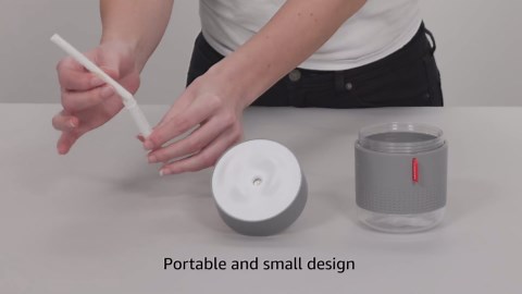 Portable Mini Cool Mist Humidifier, 500ml USB Personal Desktop Humidifier for Baby Bedroom Travel Office Home, Auto Shut-Off, 2 Mist Modes, Super Quiet, Gray