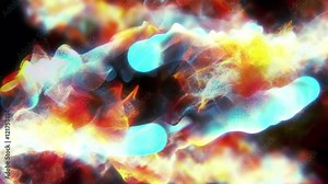 Streams of fiery particles in different directions, 3D animation, looping Stock Video