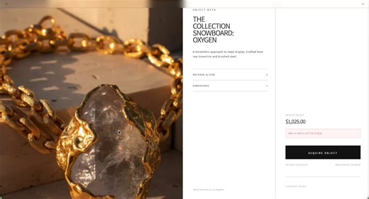 High-End Jewelry Product Page Design — 3-Column Layout