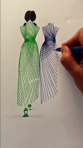 Fun And Simple Line Drawings~Use Toilet Paper To Draw A Beautiful Girl In Blue Cheongsam!