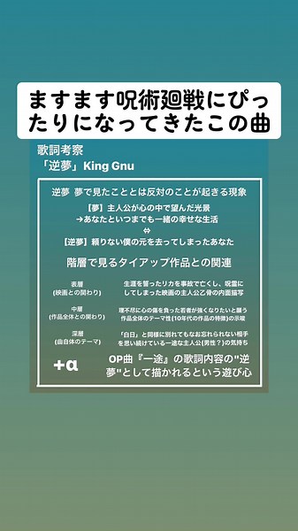 歌詞考察「逆夢」King Gnu #逆夢 #kinggnu #呪術廻戦 #芥見下々