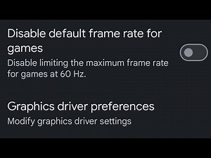 How to enable or disable the default frame rate for games on Android 15