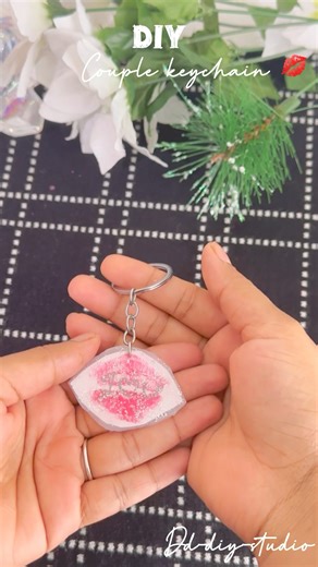 DIY couple keychain idea #diy #couples #keychain #papercraft #paper #breakup #craft #kpop #lipstick