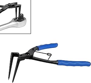 Heavy-duty Cylinder Snap Ring Pliers, Internal Ring Remover Retaining Circlip Pliers, 90 Degrees Bending Pliers with Long Noses for Motorcycles Cars Trucks