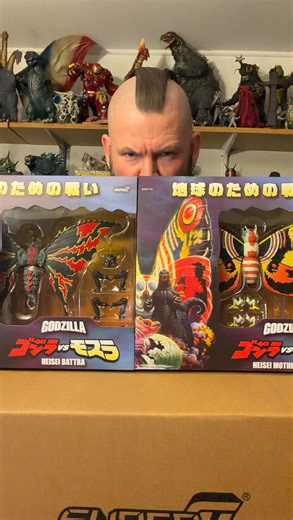 🦋RADIOACTIVE BOX DAY🦋 . A quick look at the new Ultimates of Mothra’92 & Battra imago forms from @super7! . #super7godzilla #vampirerobots #worstreels #mothra #boxday | Vampire Robots