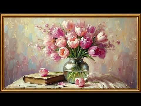 Spring Tulip TV Art in 4K | Elegant Floral Wall Art Screensaver for Frame TV | Calm Décor