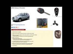 HOW TO PROGRAM REMOTE KEY SUBARU FORESTER IMPREZIA