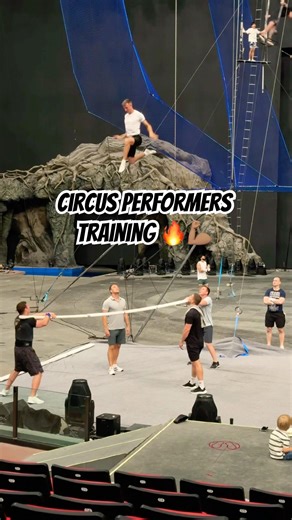 Circus Performers Training 💪🏽🔥 #circus #acrobatics #flip #trampoline #gym #gymnast