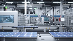 Solar Panel Factory With Robotic Arms Stock Footage SBV-348829103 - Storyblocks