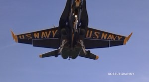 US Navy Blue Angels buzzing low on final approach