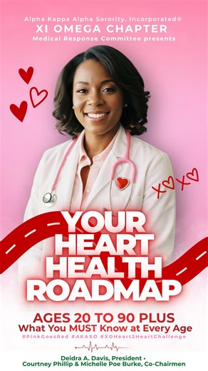 Xi Omega Chapter - AKA on Instagram: "Your heart health changes with every decade. What you need in your 20s is completely different from your 50s or 70s. THE DECADES BREAKDOWN: 💗 20s: 1 in 10 already have high BP. Foundation decade. 💞 30s: Preeclampsia doubles risk. Pregnancy reveals everything. 💖 40s: BP risk doubles. Perimenopause begins. Most impactful prevention decade. ❤️ 50s: Menopause changes everything. LDL spikes 10-20%. Most critical decade. 💓 60s: 70% have CVD. Heart failure trip