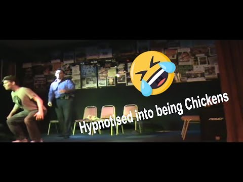 Stage Hypnotist Chicken - hypnotised to become a chicken - funny hypnosis