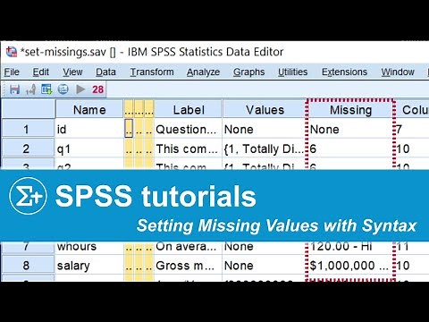 SPSS - Set Missing Values with Syntax