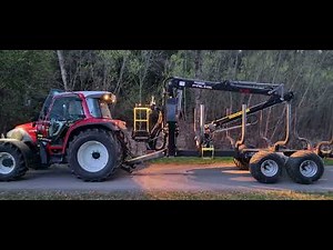 Rückewagen Rungenwage Forstanhänger Eigenbau mit Palms Forstkran 4.70