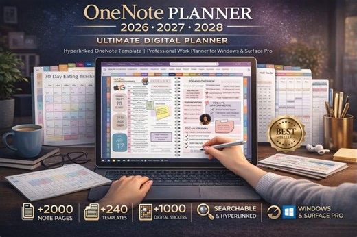 Onenote Planner 2026-2028 | Ultimate Digital Planner for Windows & Surface Pro | Hyperlinked Template for Professional Task Management - Etsy Canada