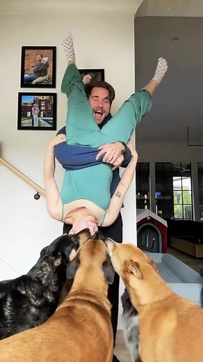 Ariel Winter on Instagram: "This trend but with 6 dogs licking your face you guys should have seen how take 1 went…. #upsidedown"