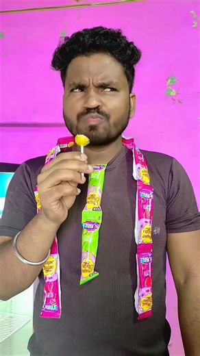 Yellow and Pink Lollipop Flavor Test by te