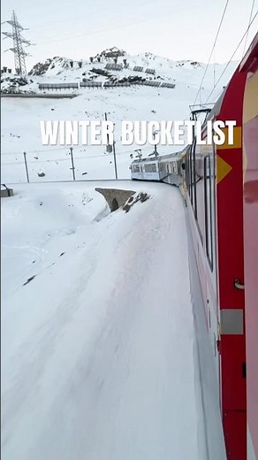 POV: You’re on the Bernina Express in Switzerland in Winter #swissalps #berninaexpress #traintravel