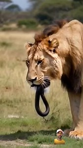 The lion, driven by hunger, took a perilous risk and pounced on the venomous snake, knowing that one wrong move could prove fatal. #everyonehighlightsfollowers #fypシ #fypシ゚viralシfypシ゚ #snake #lions #wildlife Detroit Lions | Forestinalive1986