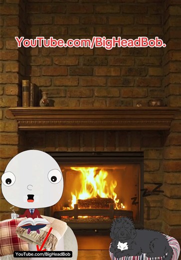 POV: you found the coziest spot on the internet 🔥 my 10-hour fireplace is perfect for sleeping, studying, relaxing, reading, or just making your room feel a little cozier. No need to keep scrolling. Get comfy, turn up the fireplace sounds, and stay awhile. Watch the full 10-hour fireplace video on YouTube @BigHeadBob 🔥 #BigHeadBob #FireplaceSounds #SleepSounds #RelaxingSounds #CozyVibes