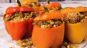 14K views · 417 reactions | Time to stuff your face with these #BeyondSausage Stuffed Peppers. Full recipe here ➡️ https://bit.ly/2IAF6Wh | Beyond Meat | Facebook