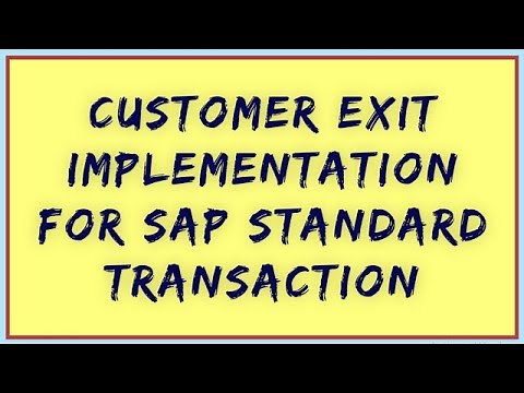 Customer Exit in SAP ABAP | SAP Customer exit | Customer Exit for Standard Transactions.
