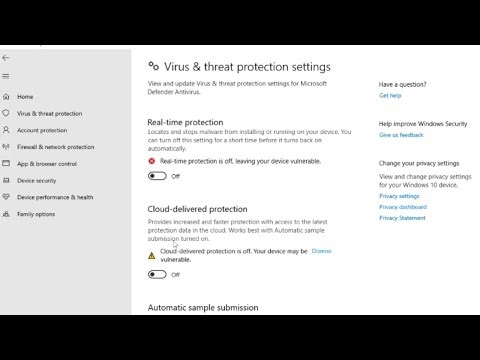 How to turn Off and Turn On "Virus & Threat Protection" in Windows 10/11