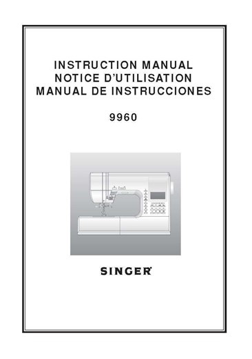 Sewing Machine Manual: Singer Quantum Stylist 9960 Guide (multilingual PDF) - Etsy Canada