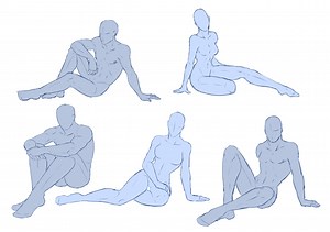 Anime Reference Male Sitting Poses Drawing