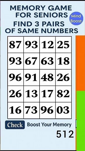 Daily Brain Exercise for Seniors – Try This Easy Brain Challenge | Match the Numbers