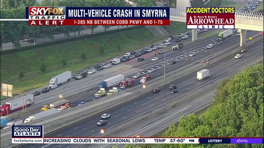Multi-vehicle crash on I-285NB in Cobb County