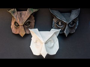 Origami wetfolding: owl mask