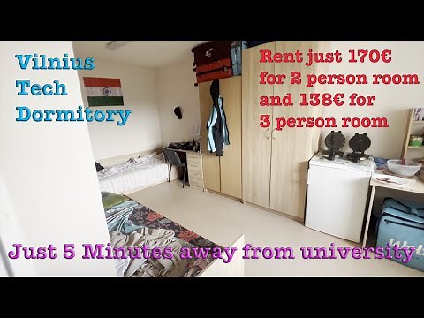 Vilnius Tech Dorms | Dormitory Visit | Dorm Rent just 138€ |