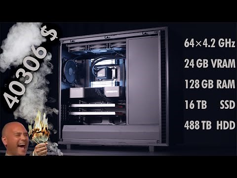 40,000$ 64-Core Monster - Threadripper 3975WX - RTX 3090 - 488 TB Storage - PC Build Timelapse