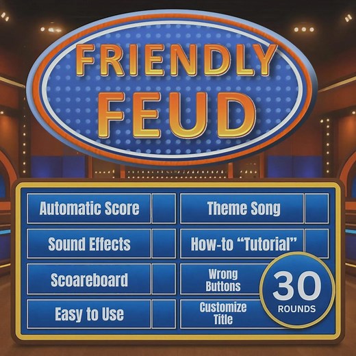 NEW Version - Editable Friendly Feud Template Party Game With Automatic Score | Editable Feud Quiz Game | Family Feud Style|feud Family Game - Etsy