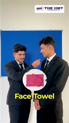 IIMT student explaining different types of towels 🧼✨