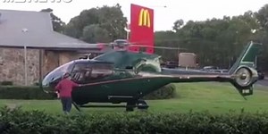 Searching for pilot who landed by helicopter to buy fast food (Video)
