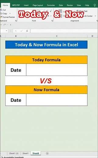 Today and Now Function in Excel.