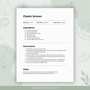 Recipe Card Template | Downloadable Recipe Template | Editable Minimalist Recipe Card Template | Google Docs   MS Word | A4   US Letter - Etsy Canada
