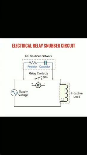 Electric Relay Snubber Circuits diagram Explained #relay #snubber #tech #technology #electrical