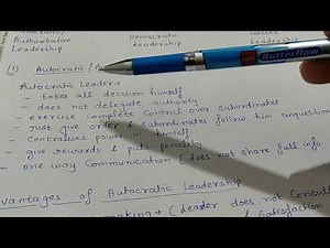 Autocratic leadership (advantages, disadvantages) class 12 || business organisation & management
