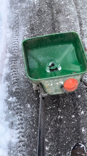 Hulse Design Co. on Instagram: "Cold weather tip for anyone dealing with ice all winter. Skip the hand spreading and use a grass seed spreader instead. Forty pound bag, setting fifteen, slow sweeping passes. Even coverage, less waste, and way easier on your back. New England winters aren’t going anywhere, might as well make them easier. #hulsedesignco #tooltips #winterlife #newengland #worksmarter"