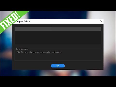 JPEG Header Error in Premiere Pro CC - ZeroError Ep.1