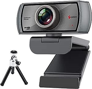 1080P 60FPS Webcam with Microphone, Angetube 920H Pro USB HD Computer Web Camera with Tripod,120 Degree Wide View Angle PC Cam for Streaming Gaming Video Calling Online Teaching Recording Conferencing