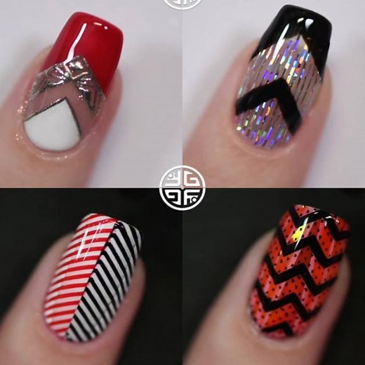 Chic and Modern Chevron Nail Art Designs By: Yagala https://bit.ly/2IfBnNU | VNnails