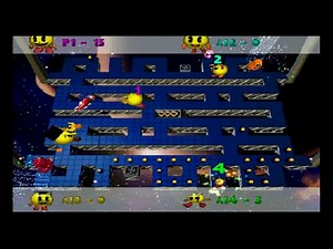 Ms. Pac-Man Maze Madness PS1: Multiplayer Gameplay