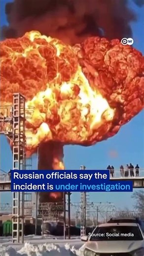 Russian train explodes in huge fireball | DW News